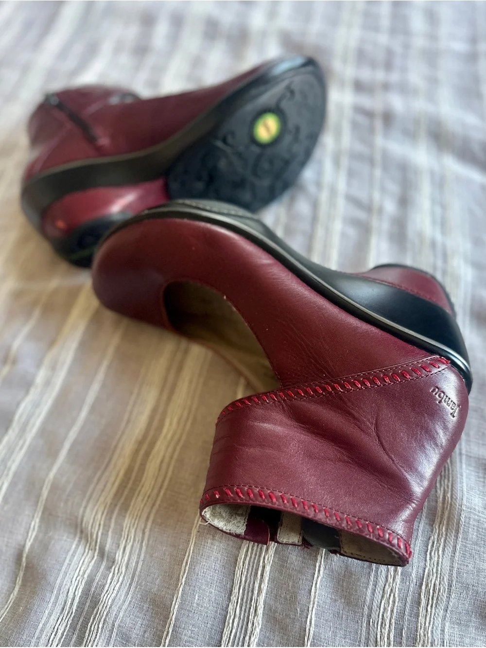 JAMBU Roxbury Leather Mary Jane Platform Pump | Burgundy Women’s 9 NWOT - Picture 6 of 13
